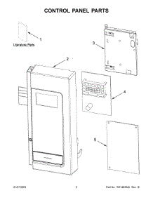 02 - Control Panel Parts parts for Whirlpool Microwave WML35011KS00 from AppliancePartsPros.com