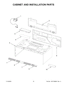 07 - Cabinet And Installation Parts parts for Whirlpool Microwave WML75011HB11 from AppliancePartsPros.com