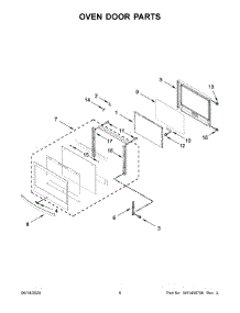 04 - Oven Door Parts parts for Whirlpool Wall Oven WOC54EC0HB04 from AppliancePartsPros.com