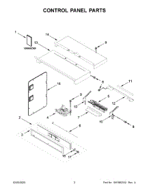 02 - Control Panel Parts parts for Whirlpool Wall Oven WOC54EC0HB22 from AppliancePartsPros.com