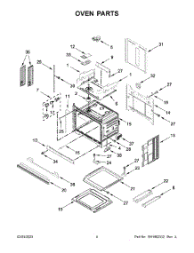 03 - Oven Parts parts for Whirlpool Wall Oven WOC54EC0HB22 from AppliancePartsPros.com