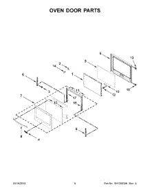 04 - Oven Door Parts parts for Whirlpool Wall Oven WOC54EC0HW02 from AppliancePartsPros.com