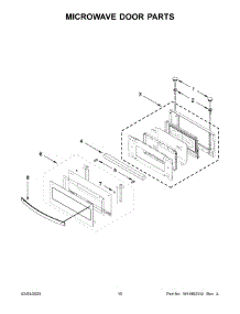 06 - Microwave Door Parts parts for Whirlpool Wall Oven WOC54EC0HW22 from AppliancePartsPros.com