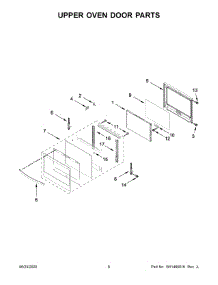04 - Upper Oven Door Parts parts for Whirlpool Wall Oven WOD51EC7HW02 from AppliancePartsPros.com