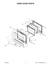 04 - Oven Door Parts parts for Whirlpool Microwave WOEC5030LB01 from AppliancePartsPros.com