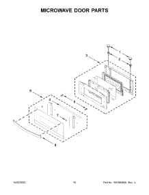 06 - Microwave Door Parts parts for Whirlpool Microwave WOEC5030LB01 from AppliancePartsPros.com