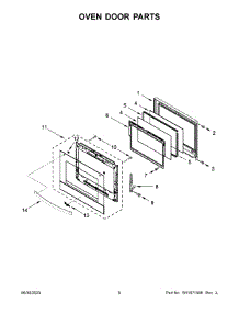 04 - Oven Door Parts parts for Whirlpool Range WOES7027PZ00 from AppliancePartsPros.com