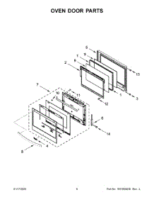 04 - Oven Door Parts parts for Whirlpool Wall Oven WOS51EC7HB21 from AppliancePartsPros.com