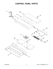 02 - Control Panel Parts parts for Whirlpool Wall Oven WOS51EC7HW02 from AppliancePartsPros.com