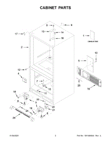 02 - Cabinet Parts parts for Whirlpool Refrigerator WRB119WFBB02 from AppliancePartsPros.com