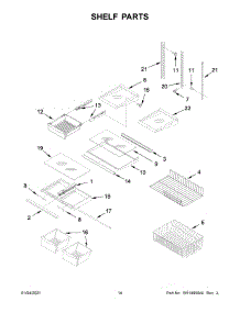 08 - Shelf Parts parts for Whirlpool Refrigerator WRB119WFBB02 from AppliancePartsPros.com