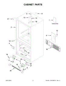02 - Cabinet Parts parts for Whirlpool Refrigerator WRB119WFBM01 from AppliancePartsPros.com