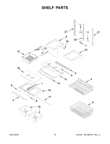 08 - Shelf Parts parts for Whirlpool Refrigerator WRB119WFBM01 from AppliancePartsPros.com