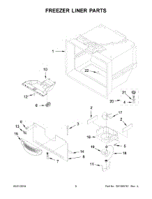 04 - Freezer Liner Parts parts for Whirlpool Refrigerator WRB119WFBM01 from AppliancePartsPros.com