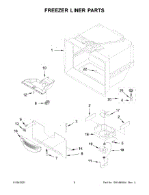 04 - Freezer Liner Parts parts for Whirlpool Refrigerator WRB119WFBM02 from AppliancePartsPros.com