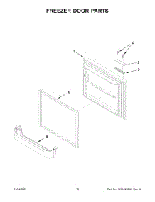 06 - Freezer Door Parts parts for Whirlpool Refrigerator WRB119WFBM02 from AppliancePartsPros.com