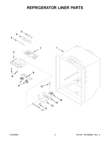 03 - Refrigerator Liner Parts parts for Whirlpool Refrigerator WRB119WFBM02 from AppliancePartsPros.com