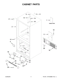 02 - Cabinet Parts parts for Whirlpool Refrigerator WRB119WFBM03 from AppliancePartsPros.com