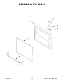 06 - Freezer Door Parts parts for Whirlpool Refrigerator WRB119WFBM03 from AppliancePartsPros.com
