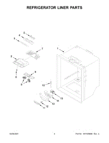 03 - Refrigerator Liner Parts parts for Whirlpool Refrigerator WRB119WFBM03 from AppliancePartsPros.com