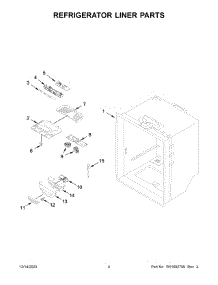 Refrigerator Liner Parts parts for Whirlpool Refrigerator WRB322DMBB05 from AppliancePartsPros.com