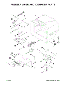 Freezer Liner And Icemaker Parts parts for Whirlpool Refrigerator WRB322DMBB05 from AppliancePartsPros.com