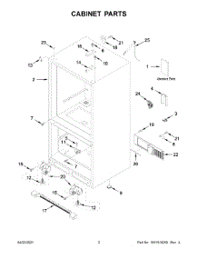 02 - Cabinet Parts parts for Whirlpool Refrigerator WRB322DMBW03 from AppliancePartsPros.com