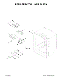 03 - Refrigerator Liner Parts parts for Whirlpool Refrigerator WRB322DMBW03 from AppliancePartsPros.com