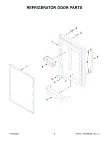 Refrigerator Door Parts parts for Whirlpool Refrigerator WRB322DMBW05 from AppliancePartsPros.com