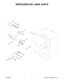 Refrigerator Liner Parts parts for Whirlpool Refrigerator WRB322DMBW05 from AppliancePartsPros.com