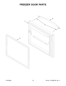 Freezer Door Parts parts for Whirlpool Refrigerator WRB322DMBW05 from AppliancePartsPros.com