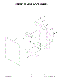 Refrigerator Door Parts parts for Whirlpool Refrigerator WRB322DMHV05 from AppliancePartsPros.com