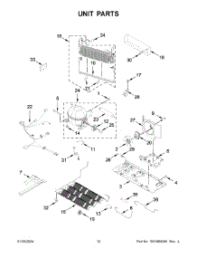 Unit Parts parts for Whirlpool Refrigerator WRB322DMHV05 from AppliancePartsPros.com