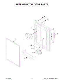 05 - Refrigerator Door Parts parts for Whirlpool Refrigerator WRB329DFBW02 from AppliancePartsPros.com