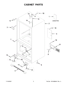 02 - Cabinet Parts parts for Whirlpool Refrigerator WRB329DFBW02 from AppliancePartsPros.com