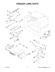 04 - Freezer Liner Parts parts for Whirlpool Refrigerator WRB329DFBW02 from AppliancePartsPros.com