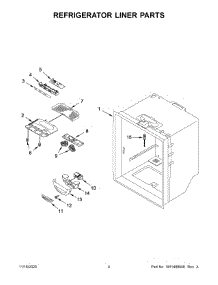 03 - Refrigerator Liner Parts parts for Whirlpool Refrigerator WRB329DFBW02 from AppliancePartsPros.com
