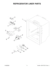 Refrigerator Liner Parts parts for Whirlpool Refrigerator WRB329DMBB05 from AppliancePartsPros.com