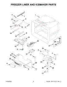 Freezer Liner And Icemaker Parts parts for Whirlpool Refrigerator WRB329DMBB05 from AppliancePartsPros.com