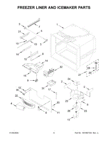 Freezer Liner And Icemaker Parts parts for Whirlpool Refrigerator WRB329DMBW05 from AppliancePartsPros.com