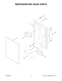 Refrigerator Door Parts parts for Whirlpool Refrigerator WRB329DMBW05 from AppliancePartsPros.com
