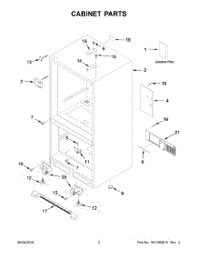 02 - Cabinet Parts parts for Whirlpool Refrigerator WRB329LFBM01 from AppliancePartsPros.com