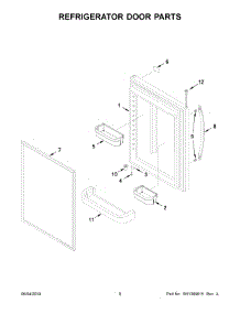 05 - Refrigerator Door Parts parts for Whirlpool Refrigerator WRB329LFBM01 from AppliancePartsPros.com