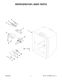03 - Refrigerator Liner Parts parts for Whirlpool Refrigerator WRB329LFBM01 from AppliancePartsPros.com