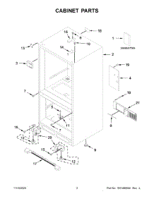 02 - Cabinet Parts parts for Whirlpool Refrigerator WRB329RFBM02 from AppliancePartsPros.com