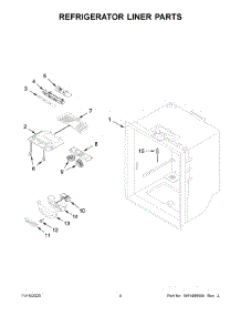 03 - Refrigerator Liner Parts parts for Whirlpool Refrigerator WRB329RFBM02 from AppliancePartsPros.com