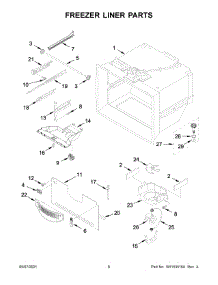 04 - Freezer Liner Parts parts for Whirlpool Refrigerator WRB329RFBM03 from AppliancePartsPros.com