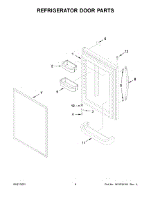 05 - Refrigerator Door Parts parts for Whirlpool Refrigerator WRB329RFBM03 from AppliancePartsPros.com