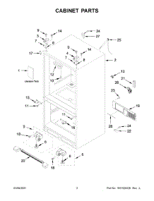 02 - Cabinet Parts parts for Whirlpool Refrigerator WRF532SMHV02 from AppliancePartsPros.com