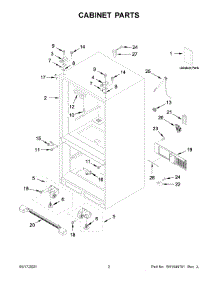 02 - Cabinet Parts parts for Whirlpool Refrigerator WRF532SMHV03 from AppliancePartsPros.com